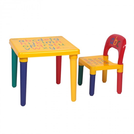Children Letter Table Chair Set Yellow & Red Children Letter Table Chair Set Yellow & Red