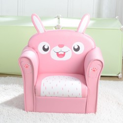 Kids Sofa, Children Armrest Chair with Pattern, Toddler Furniture w/Sturdy Wood Construction for Boys & Girls, Armrest Couch for Preschool Children, Lightweight Children Sofa Chair (Dark Pink)