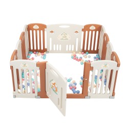 Baby Play Area Folding Fence Indoor and Outdoor Baby Playpen with Multicolor Fences, 14-Panel Foldable Infant Play Yard, Easy to Assemble Big Playpen for Toddlers and Babies