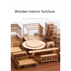 Building DIY Small House Indoor Decoration Miniature Chinese Furniture Model Wooden Locker 1:25