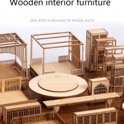 Building DIY Small House Indoor Decoration Miniature Chinese Furniture Model Wooden Locker 1:25