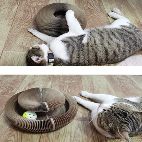 Magic Organ Cat Scratch Board Cat Toy with Bell Cat Grind Claw Climbing Corrugated Paper Cat Scratch Toy Cat Product Magic Organ Cat Scratch Board Cat Toy with Bell Cat Grind Claw Climbing Corrugated Paper Cat Scratch Toy Cat Product