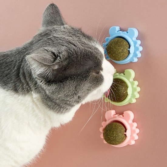 Pet Cat Toys Catnip Wall Ball Rotating Ball Molar Teeth Happy Interactive Cat Toy Self Adhesive Cat Nip Tooth Cleaning Pet Cat Toys Catnip Wall Ball Rotating Ball Molar Teeth Happy Interactive Cat Toy Self Adhesive Cat Nip Tooth Cleaning